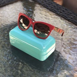 Alexander McQueen red sunglasses